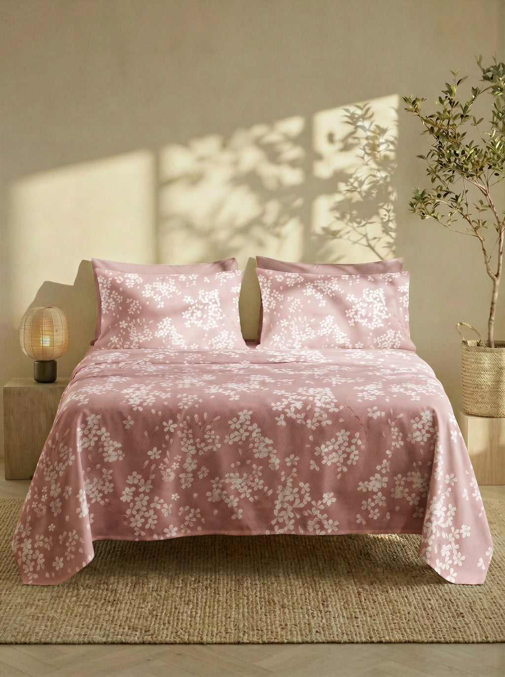 Completo Lenzuola Matrimoniale FILORO "Mia" — 100% Cotone, Set 6 pezzi, Angoli 30 cm