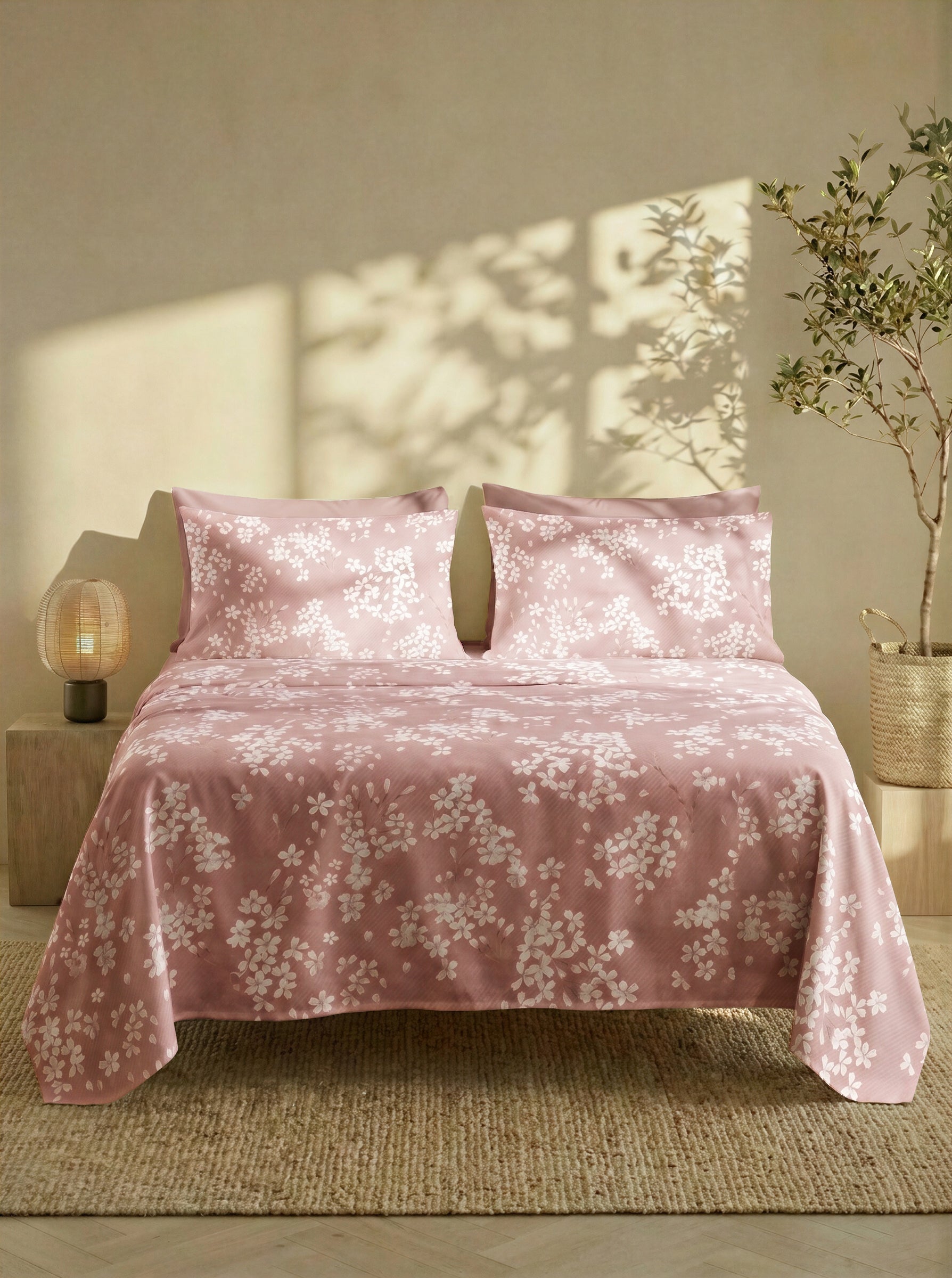Completo Lenzuola Matrimoniale FILORO "Mia" — 100% Cotone, Set 6 pezzi, Angoli 30 cm